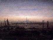 Caspar David Friedrich Greifswald in Moonlight oil on canvas